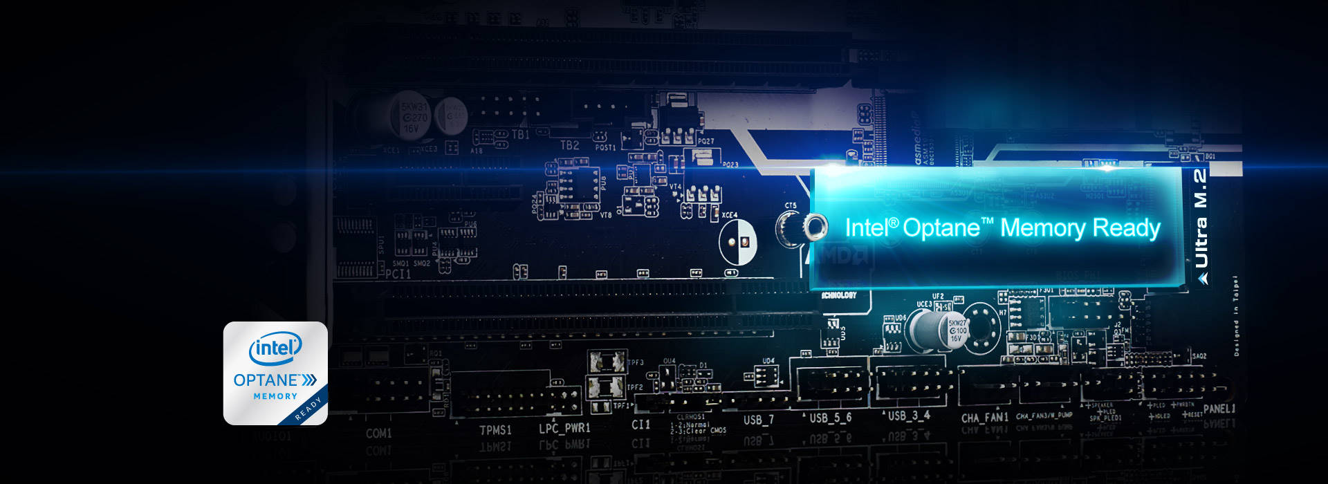B365 Motherboard Intel Optane Memory Graphic SHowing Where the M.2 Slot is on the Motherboard