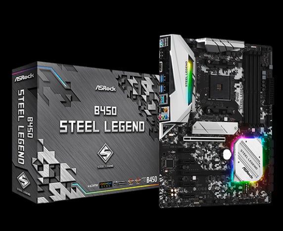 Motherboard Legend B450 ASRock Steel AM4 AMD