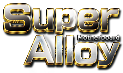 Super Alloy Motherboard text and graphics