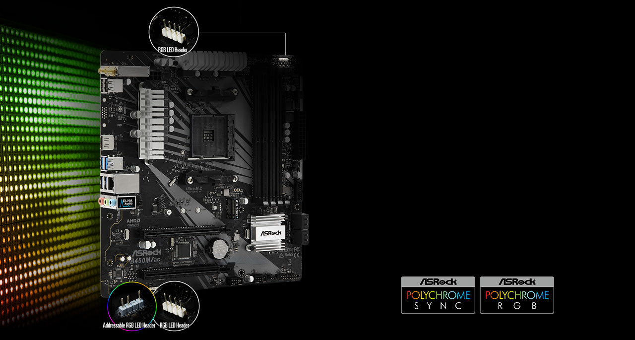 ASRock B450M/AC AM4 Micro ATX AMD Motherboard