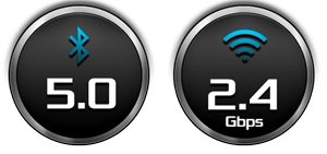 5.0 bluetooth icon and 2.4Gbps icon