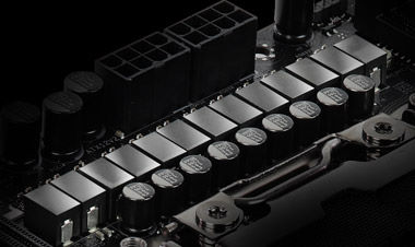  Closeup of power phases with CPU power connectors  