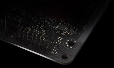  Closeup of a corner of a PCB  