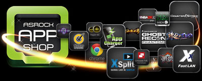   Logo of ASRock Shop and a number if app icons 