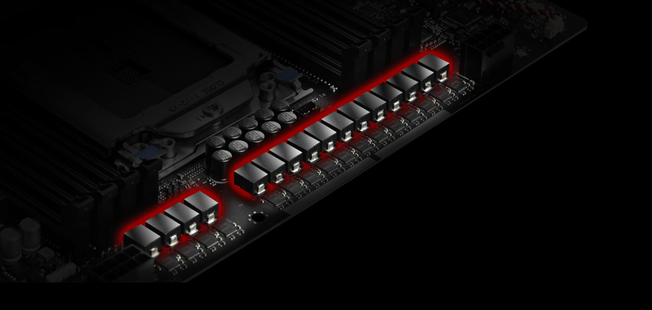 detail of the PowerPhase16-TRX40 design