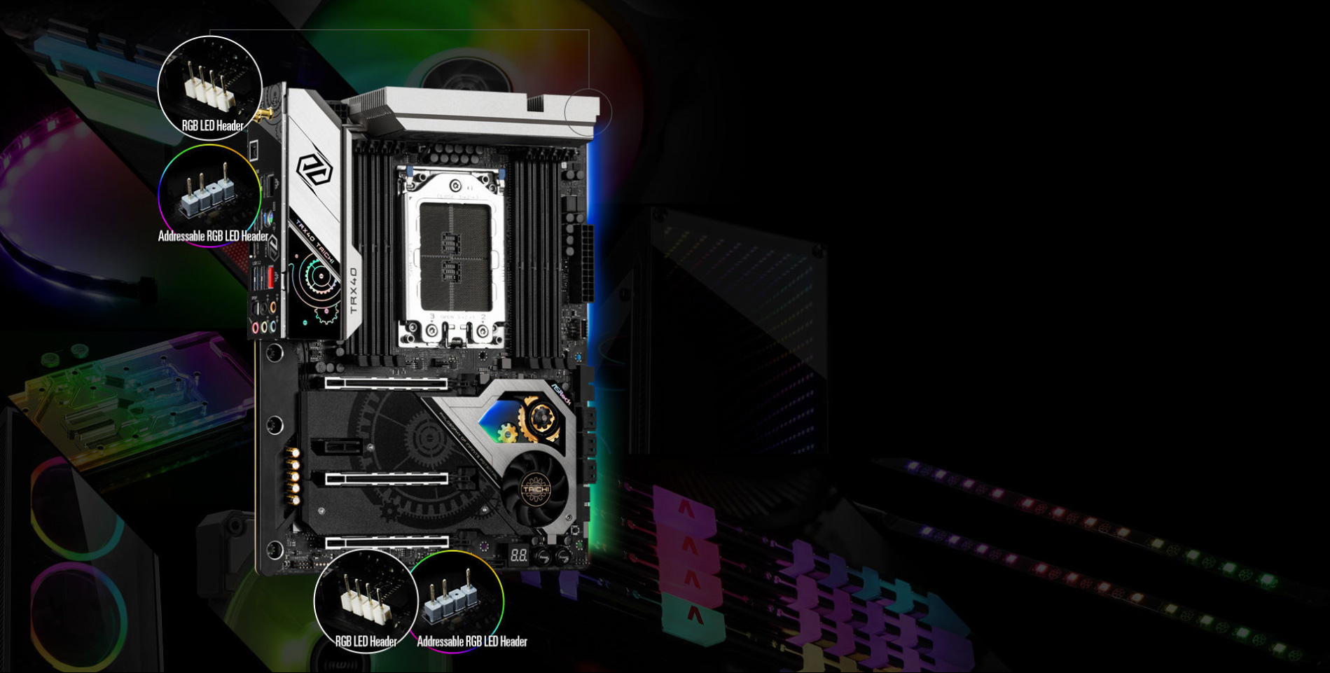 the magnified RGB LED Header of the motherboard