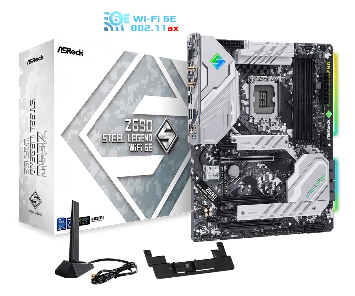 ASRock Z690 Steel Legend WiFi 6E LGA 1700 (14th,13th,12th Gen 