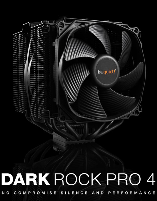  be quiet! Dark Rock Pro 4 250W TDP CPU Cooler, Includes Two  Silent Wings PWM Fans, Intel 1700 1200 2066 1150 1151 1155 2011 Square ILM, AMD4 AMD5, Black