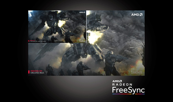 a visual comparison between FreeSync-On and FreeSync-Off
