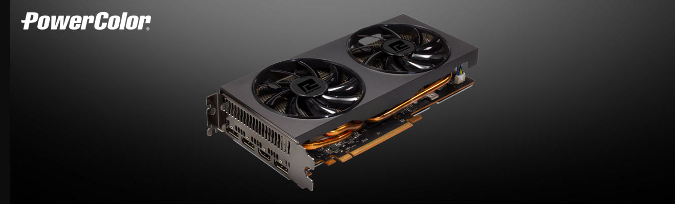 PowerColor Radeon RX 5700 XT graphics card agnled to left