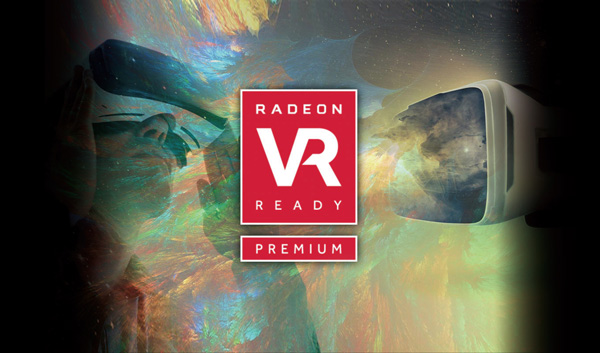 a man using the VR headset and a red VR badge