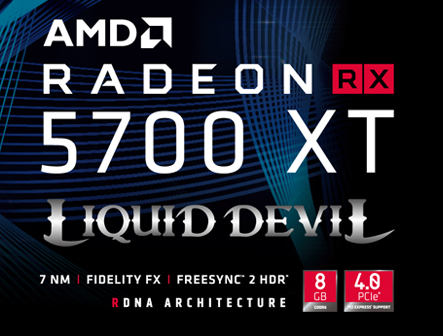 AMD logo and Liquid Devil 5700 XT icon
