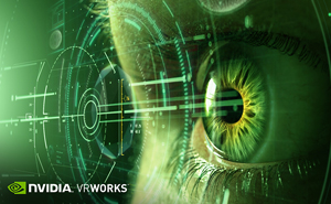 Green VR Overlay Over an Eye