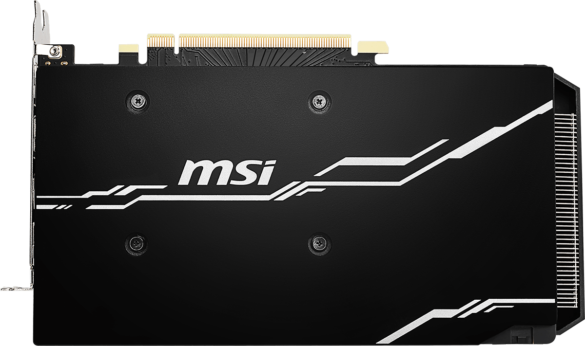 MSI GeForce RTX 2070 Graphics Card Facing away, showing its backplate