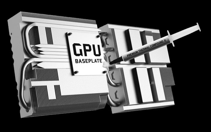 the aluminum heatsink with a premium thermal compound
