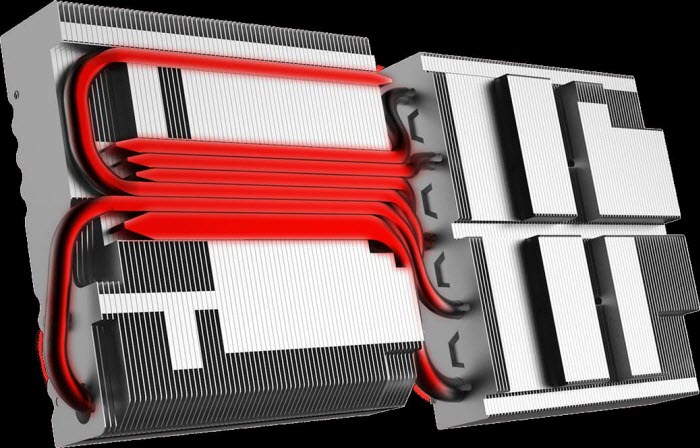diagram of heatpipes on the aluminum heatsink