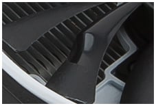   Closeup of the dispersion fan blade 