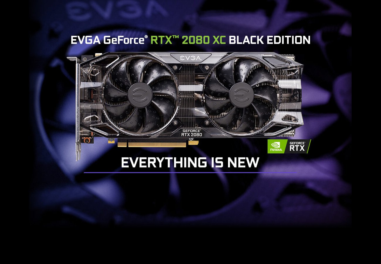 EVGA GeForce RTX 2080 BLACK EDITION GAMING, 08G-P4-2081-KR, 8GB