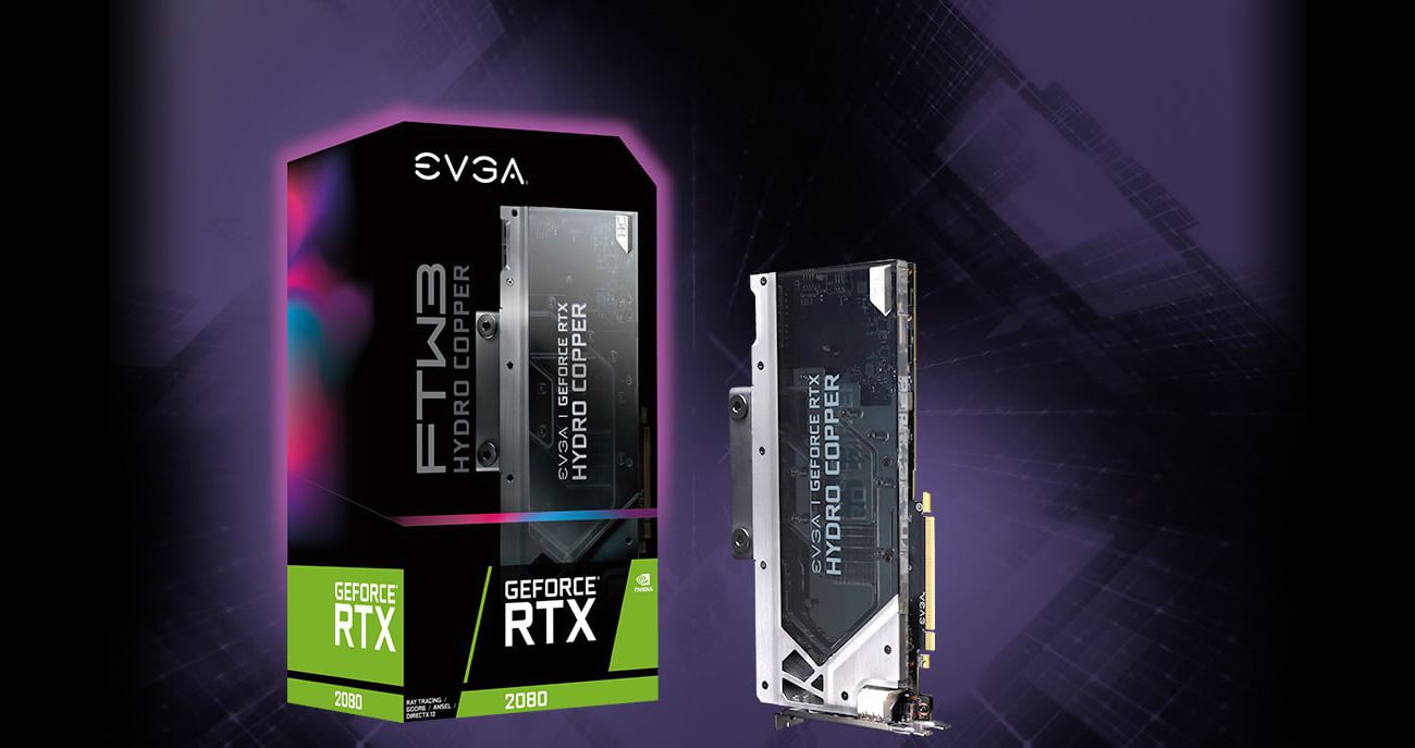 EVGA GEFORCE RTX 2080 Graphics Card Standing Up Next to Its Product Box