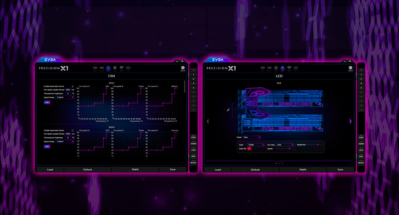 MULTI-GPU FAN CONTROL graph and RGB LED graph