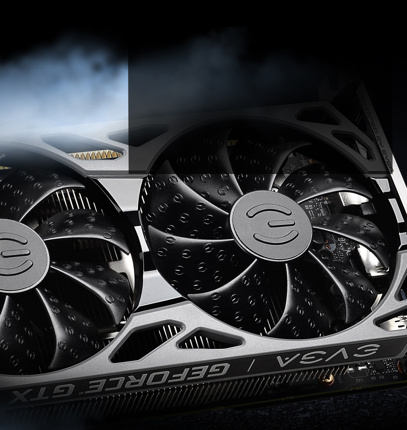 EVGA GeForce GTX 1660 SUPER and GeForce GTX 1650 SUPER gaming cards close-up