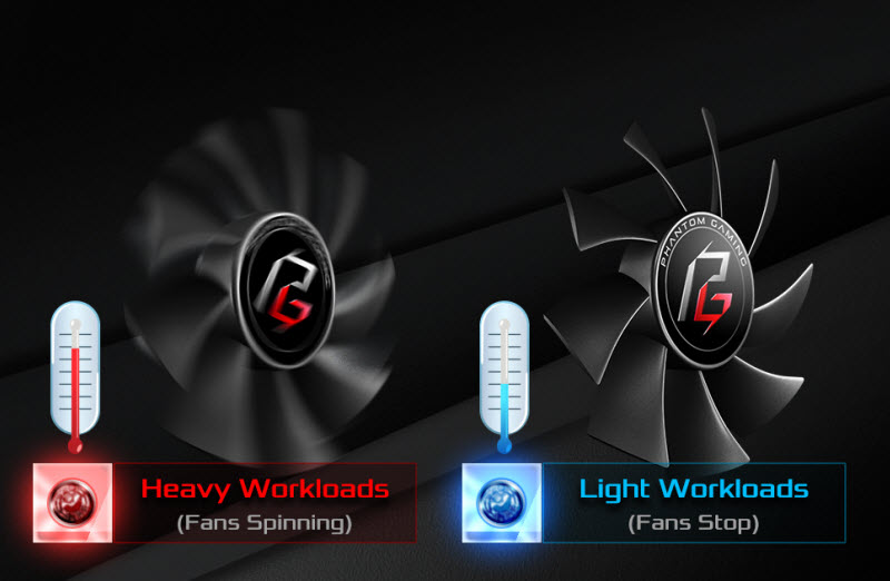 a temperature comparison between heavry workloads and light workloads