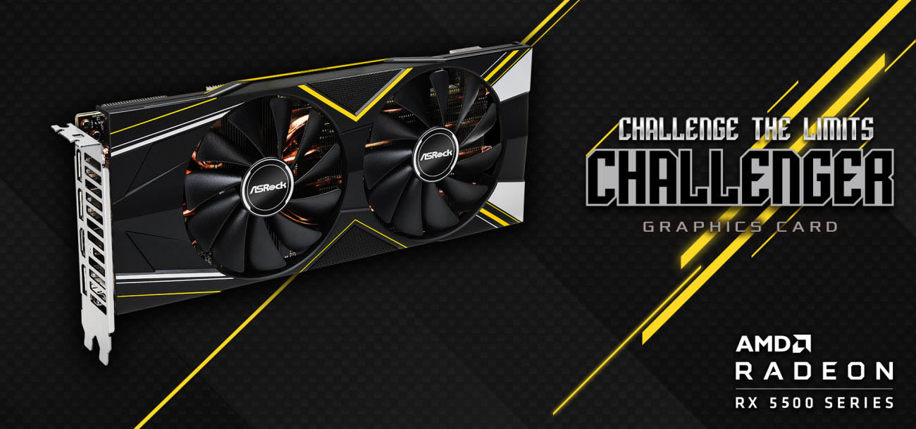 main banner for ASRock Radeon RX 5500 XT Challenger D 8G OC graphics card