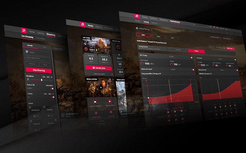 the interface of AMD Radeon Software Adrenalin