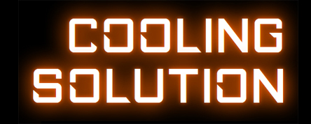Orange Neon Glowing Text That Reads: COOLING SOLUTION