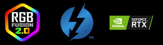 RGB Fusion 2.0, Quick Charge and GeForce RTX badges