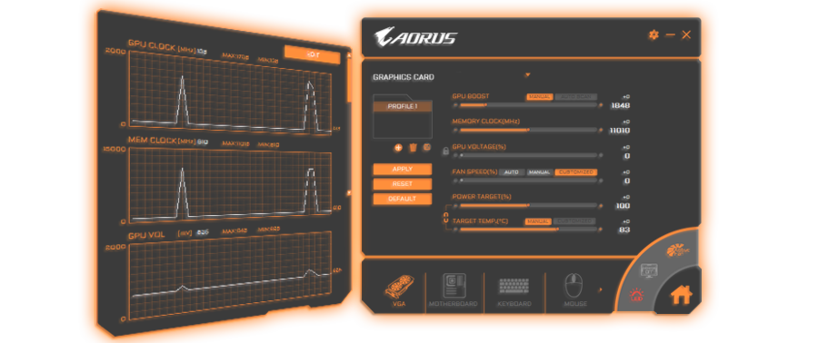 AORUS Software windows