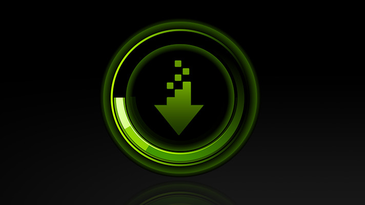 A green download icon of drivers