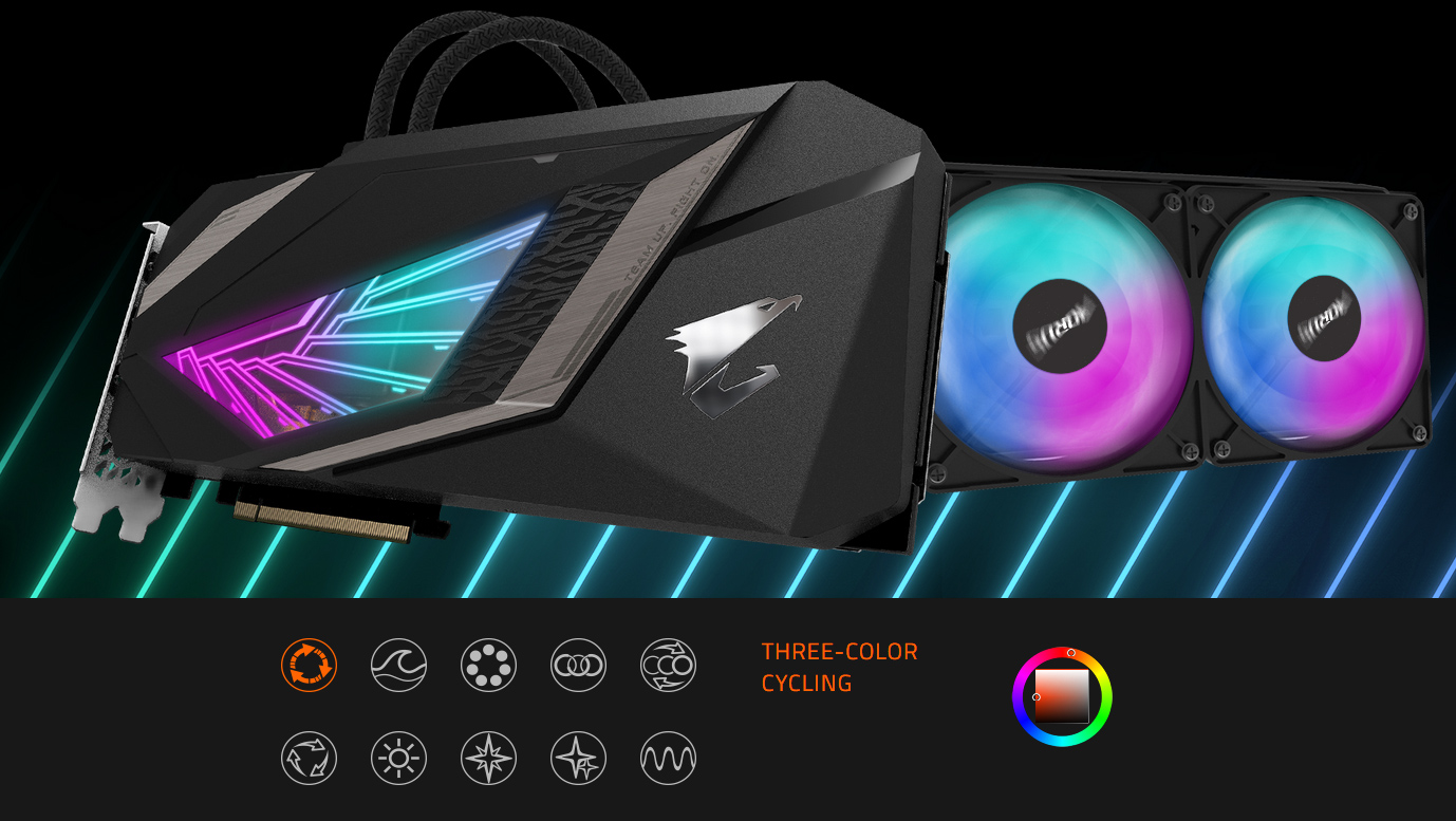 AORUS GeForce® RTX 2080 SUPER™ WATERFORCE 8G Graphics Card's color options
