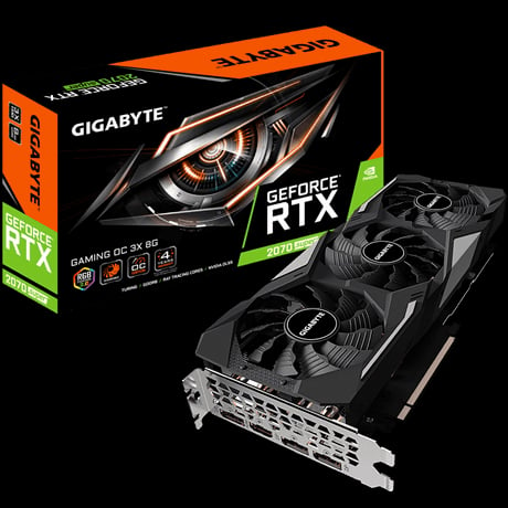 GeForce® RTX 2070 SUPER™ GAMING OC 3X 8G Graphics Card and it's Product Box