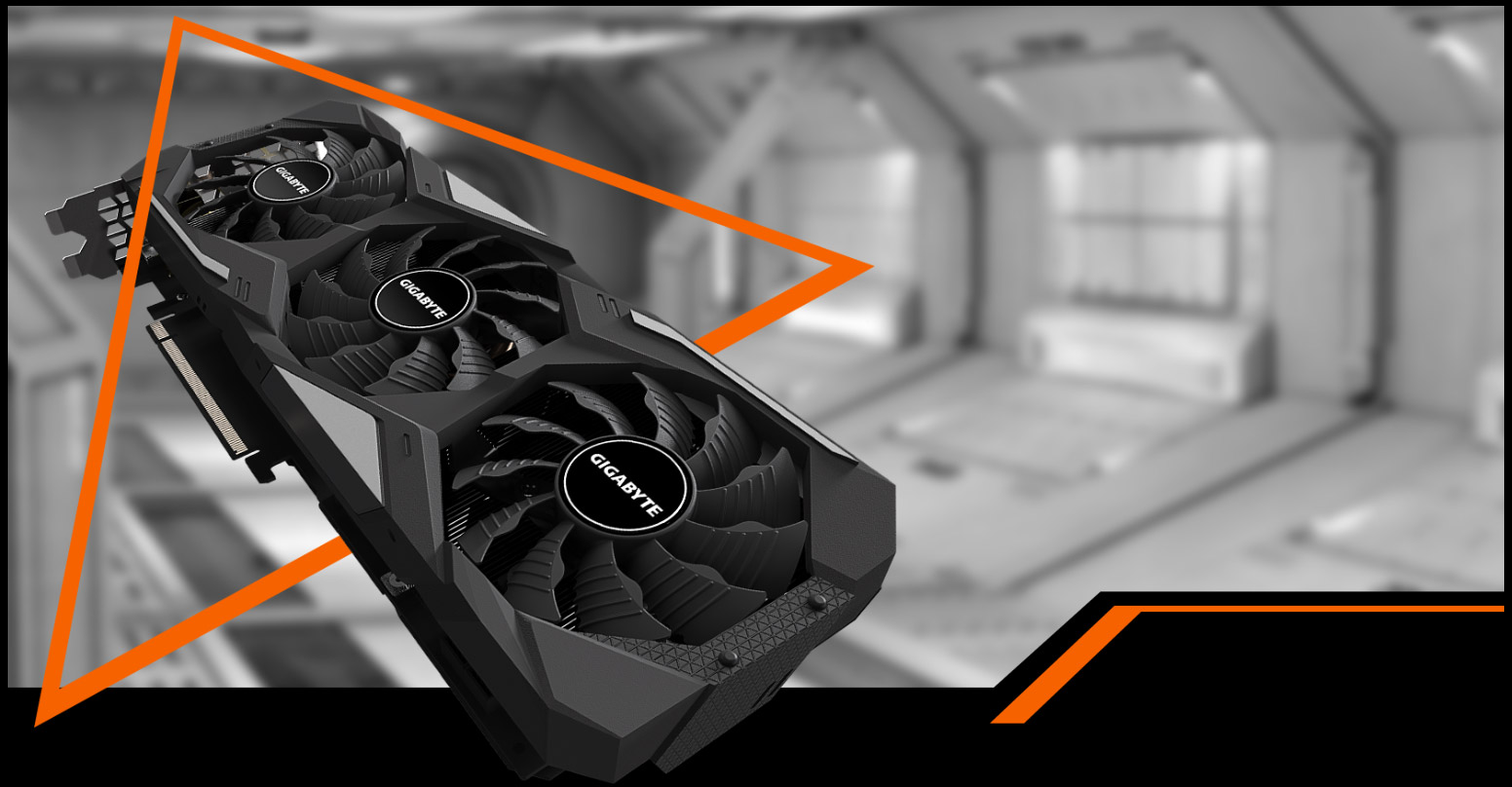 GeForce® RTX 2080 SUPER™ WINDFORCE OC 8G Graphics Card with background