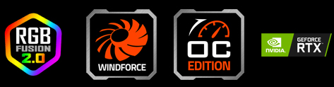 features icon for Windforce, OC EDITION, NVIDIA Geforce RTX
