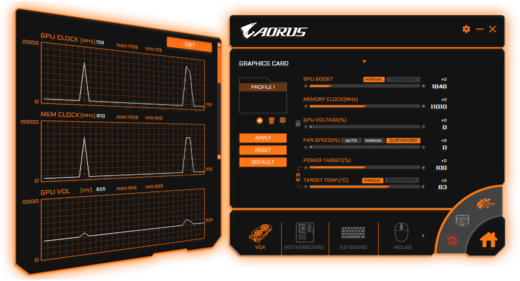  Screenshot of Aorus Engine  