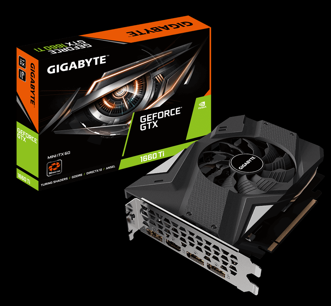 GIGABYTE GeForce GTX 1660 Ti MINI ITX 6G Graphics Card, Compact Mini ITX  Form Factor, 6GB 192-Bit GDDR6, GV-N166TIX-6GD Video Card