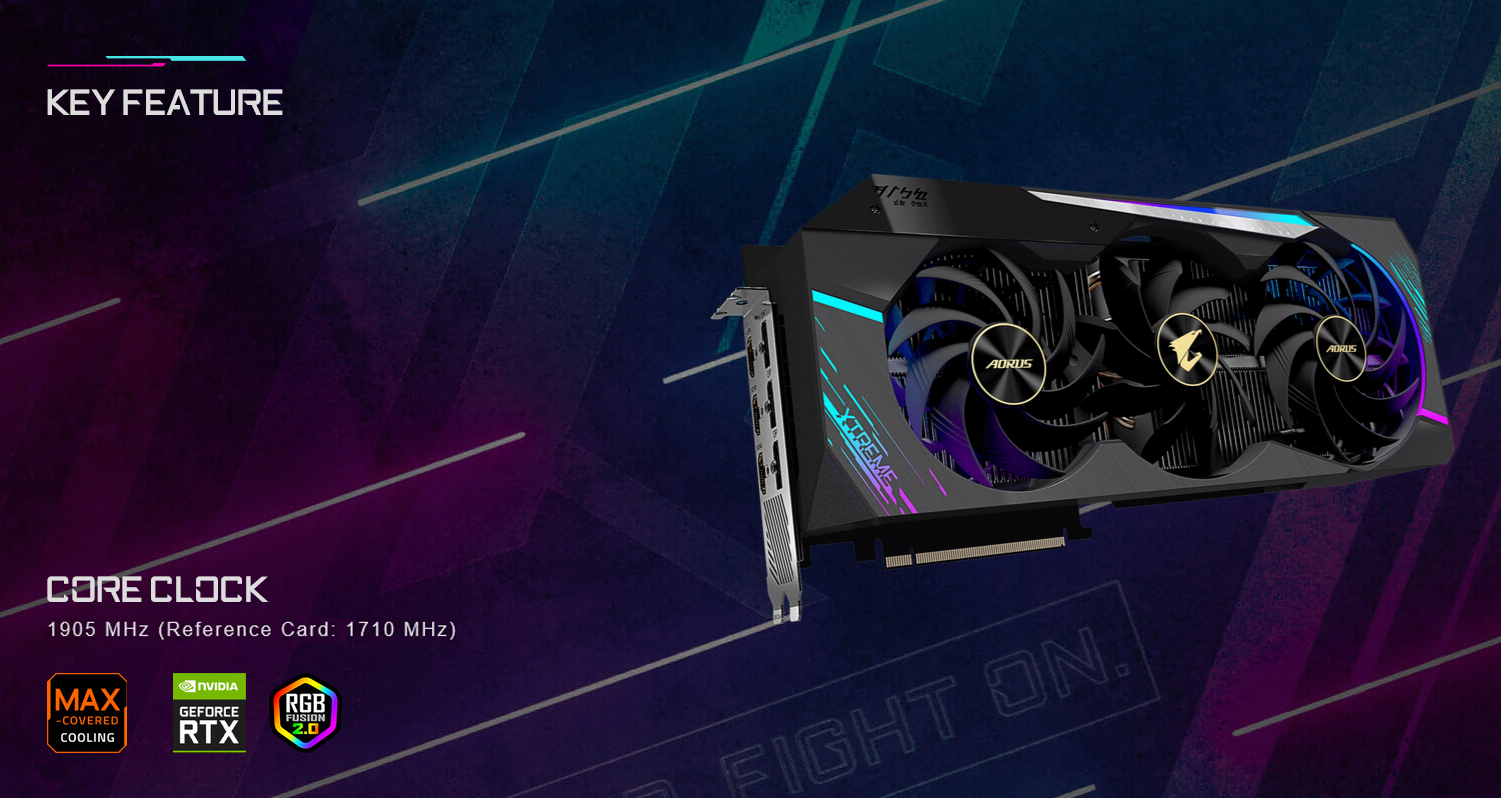 GIGABYTE AORUS GeForce RTX 3080 XTREME 10GB Video Card, GV 