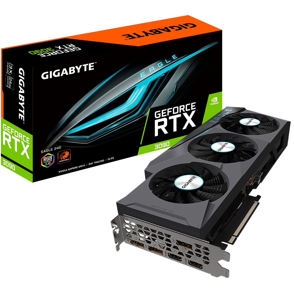 GIGABYTE GeForce RTX 3090 EAGLE 24GB Video Card, GV-N3090EAGLE  