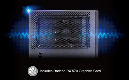PowerColor Mini closeup side shot showing radeon rx 500 graphics card