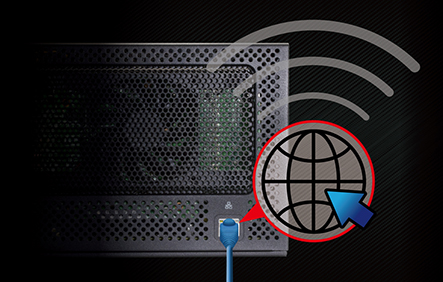 Ethernet Cable plugged in showing a globe graphic that represents the Internet