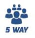 Five-way Audio Conferencing People Icons