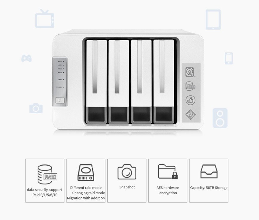 Terramaster F4-220 100MB/S DISKLESS nas for plex 100MB/S