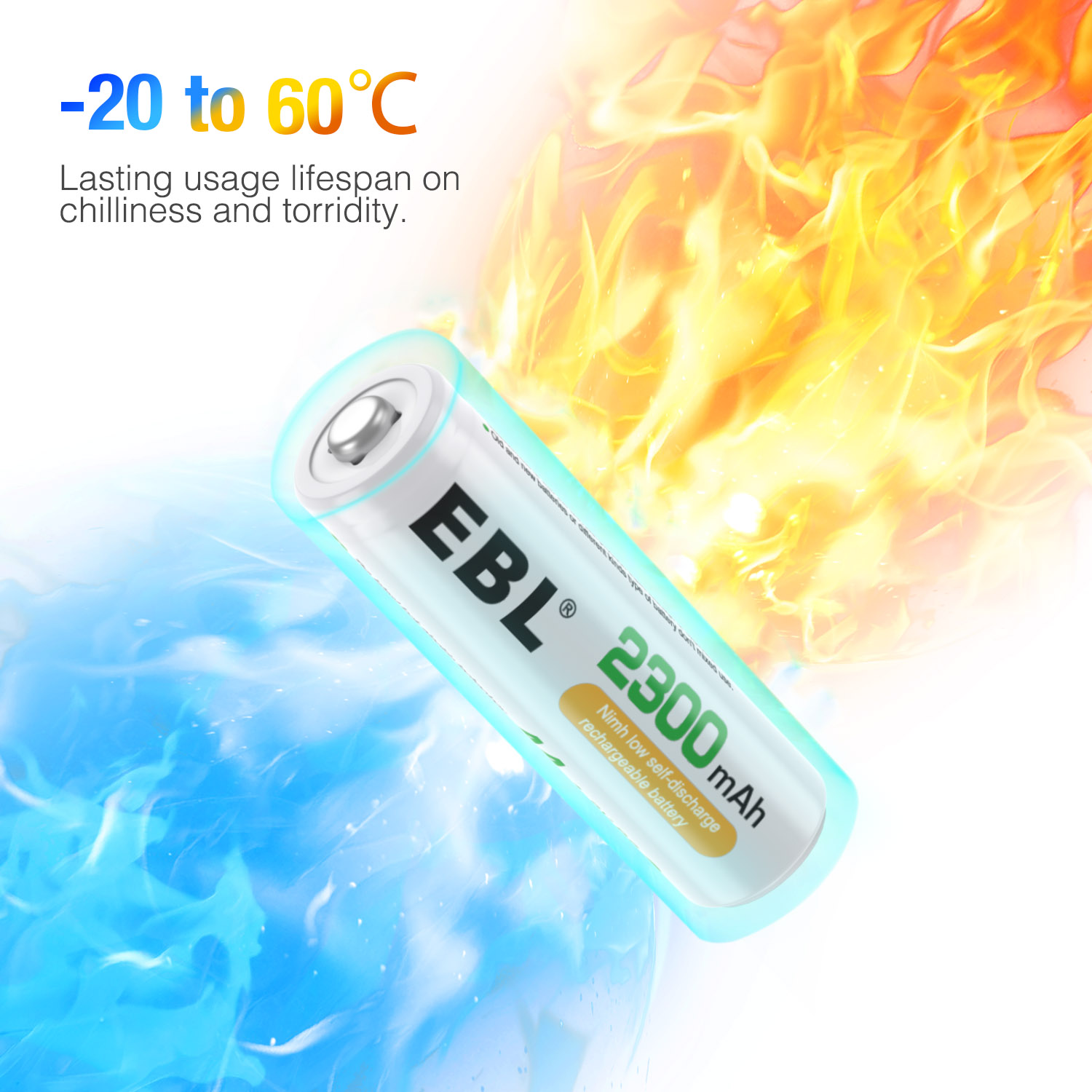 EBL Piles Rechargeables AAA 1100 mAh Ni-MH - Pack de 8