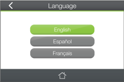 Language settings window