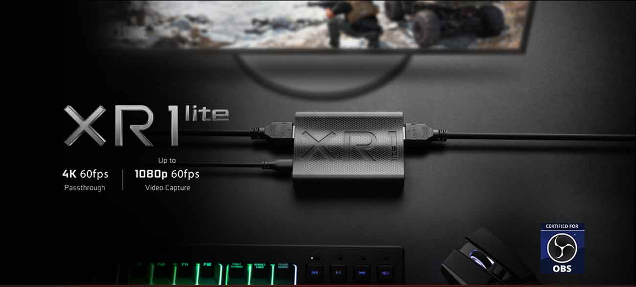 EVGA XR1 lite Capture Card, Certified for OBS, USB 3.0, 4K Pass Through ...