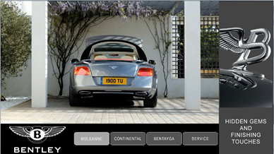 A Display Showing a Bentley Ad