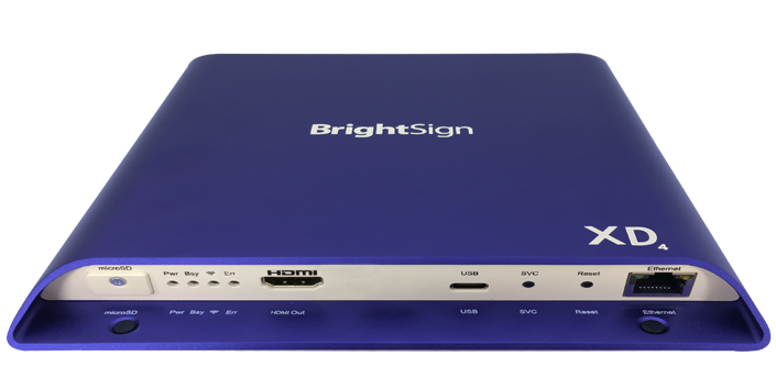 BrightSign XD1034 Media Player Facing Forward Angled down to show its top
