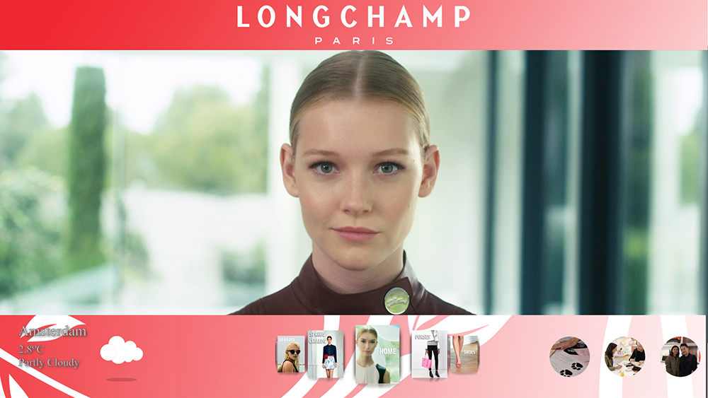 A Longchamp Paris ad showing shots a female model